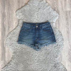 Dark wash high waisted shorts